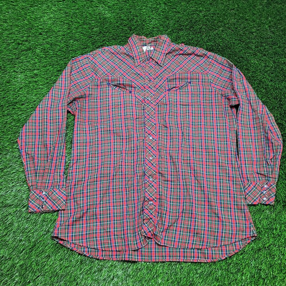 VTG 80s Spire Pearl Snap Western Shirt Mens 2XT Big & Tall Made in USA